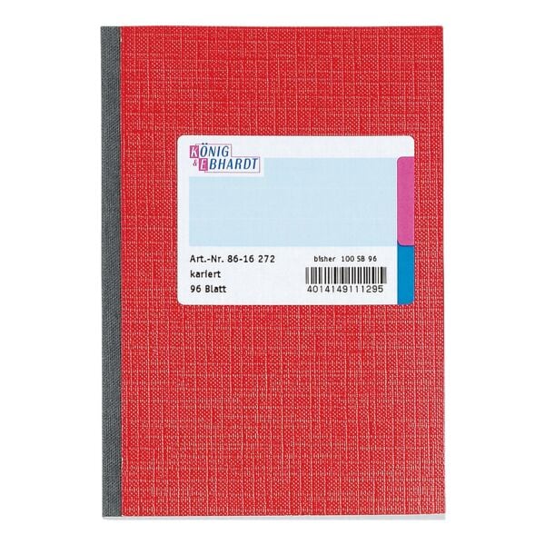 König & Ebhardt Geschäftsbuch A5 kariert - Karton weiß, 14.8x21 cm Image