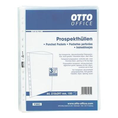 Prospekthülle »Standard« A4 genarbt - 100 Stück transparent, OTTO Office, 23.1x30.4 cm