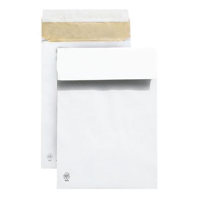 Steinmetz Polsterfaltentaschen B4, mit Spitzboden weiß, 25x35.3 cm