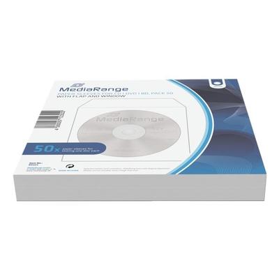 MediaRange 50er-Pack CD-Papierhüllen weiß, 12.4x12.4 cm