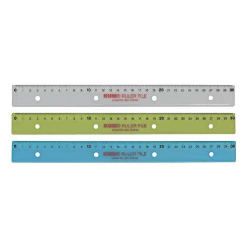 KUM Lineal zum Abheften 30 cm mehrfarbig