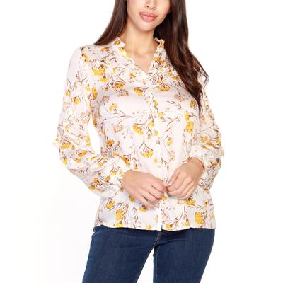 Le Gali Womens Eloisa Pleated Long Sleeve Blouse Button-Down Top Shirt BHFO 5512 