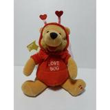 Disney Toys | Disney Store Exclusive - "Love Bug Winnie The Pooh" Plush 6” Tall | Color: Orange/Red | Size: Osbb