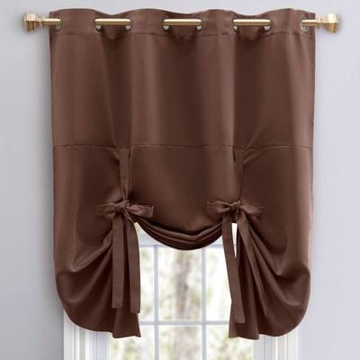 Ultimate Blackout Grommet Tie Up Shade 55 x 63, 55 x 63, Chocolate
