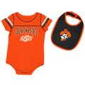 Newborn & Infant Colosseum Orange Oklahoma State Cowboys Chocolate Bodysuit Bib Set