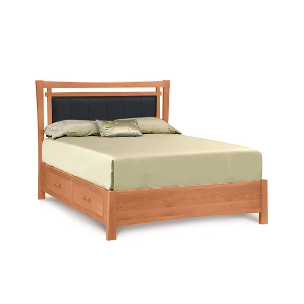 Copeland Furniture Monterey Bed with Storage + Upholstered Panel, Full