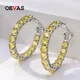 OEVAS – boucles d'oreilles en argent Sterling 100% 925 4mm jaune à haute teneur en carbone diamant