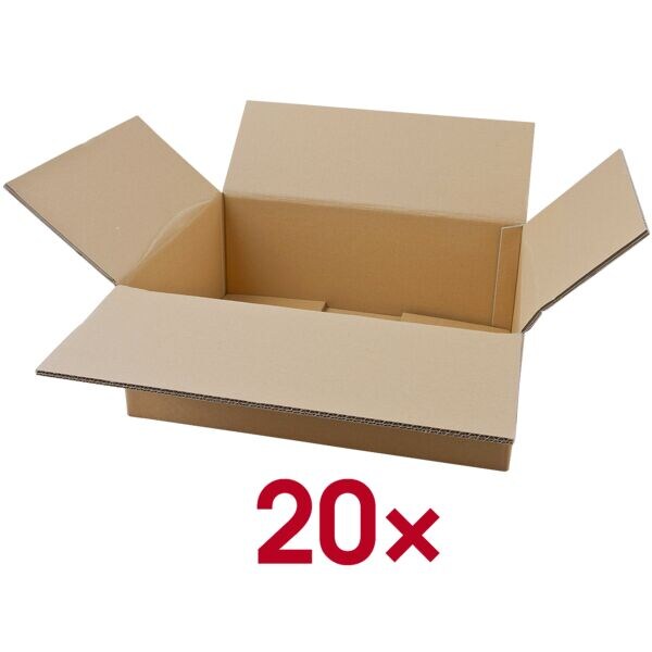 Nestler 20er-Pack Wellpapp-Faltkartons 2-wellig 44,3 x 32,3 x 17,8 cm braun, 44.3x17.8x32.3 cm Image
