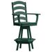 Poly Lumber Ladderback Swivel Bar Chair with Arms