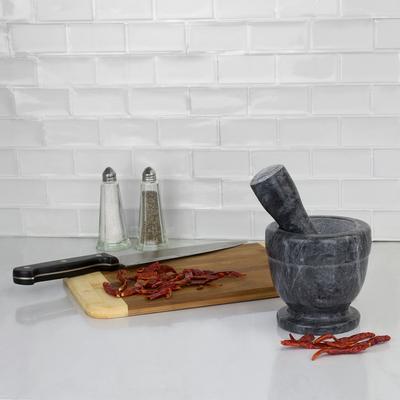 Premius Marble Mortar and Pestle - 3.9x4.1 Inches