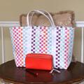 Kate Spade Bags | Kate Spade Summer Tote Bag Plus Kate Spade Payton Double Zip Wristlet | Color: Silver/White | Size: Os