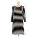 Old Navy Casual Dress - Shift: Black Stripes Dresses - Women's Size 6