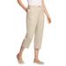 Plus Size Women's Freedom Waist Chino Capri by Woman Within in Natural Khaki (Size 12 W)