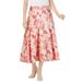 Plus Size Women's Print Linen-Blend Skirt by Woman Within in Sweet Coral Floral (Size 4X)