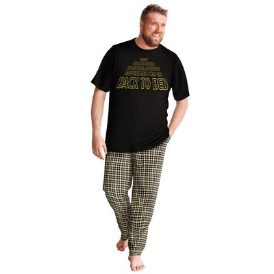 Men's Big & Tall Lightweight Cotton Novelty PJ Set by KingSize in Back To Bed (Size 4XL) Pajamas