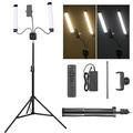 AMBITFUL AL-20 Double Arms Fill LED Light,40W 3000K-6000K(±200K), with LCD Screen and Remote Control,for Beauty Makeup, Manicure, Tattoo,Eyebrow Tattoo,Live Online (AL-20+Light Stand)