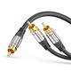 Sonero Premium 10,0m Cinch Kabel, 1x Cinch auf 2x Cinch, Audio Y-Kabel, Subwoofer, HiFi-Anlage, Verstärker, schwarz