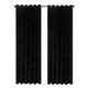 CHARKHAH Crushed Velvet Curtains for Bedroom Living Room Kitchens Ultra Soft and Graceful Fabric Pair of Fully Lined Prepared Blackout Curtain with Eyelet Ring Top (Black, 66" Wide x 90" Drop)