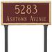 Montague Metal Products Inc. Harrison Rectangle Two Line Address Sign Plaque w/ Lawn Stakes Metal | 8 H x 16.75 W x 0.25 D in | Wayfair