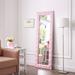 House of Hampton® Ennia Crystal Tufted Large Floor Mirror, 63"LX22"W Full Length Mirror, Standing Mirror, Full Body Mirror in Pink | Wayfair