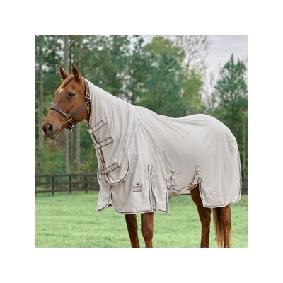 SmartPak Deluxe Combo Neck Fly Sheet w/ Earth Friendly Material - 78 - Silver w/ Silver & Magnet Trim - Smartpak