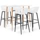 5 pcs Ensemble Table et Chaises - Set de 1 Table à manger + 4 Tabourets de bar Blanc vidaXL