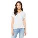 Bella + Canvas 6415 Women's Relaxed Triblend V-Neck T-Shirt in Solid White size XL