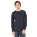 Bella + Canvas 3501CVC CVC Jersey Long-Sleeve T-Shirt in Heather Navy Blue size Large | Cotton/Polyester Blend BC3501CVC