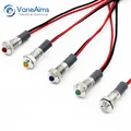 VaneAims Métal Signal Lumineux FXB6F-LED Petite Puissance Voyant 6mm étanche IP67 12V 24V 220V Rouge