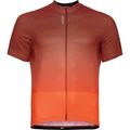 ODLO Herren Shirt Stand-up collar s/s full zip E, Größe XL in black - exuberant orange