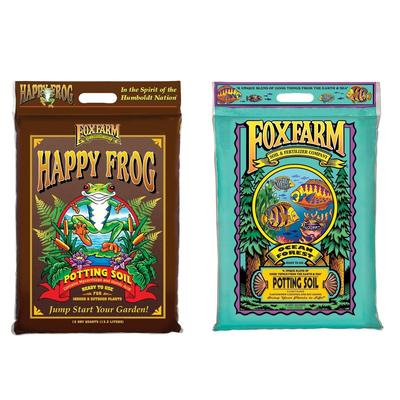 FoxFarm FX14053+FX14054 Ocean Forest w/Happy Frog Garden Potting Soils, 12 Quart - 11.9