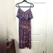 American Eagle Outfitters Dresses | American Eagle Maxi Dress Large Blue Orange Black Paisley Flowers | Color: Blue/Orange | Size: L