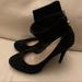 Jessica Simpson Shoes | Jessica Simpson Black Suede Cuff Platform Heels- Size 6 1/2 | Color: Black | Size: 6.5
