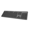 Hama Kabellose Tastatur "KW-700" (leise Tastatur, deutsches Tastenlayout QWERTZ mit Nummernblock für PC und Laptop, flache Tastatur mit 12 Media-Tasten, laserbeschriftete Funktastatur) schwarz, silber