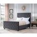 Canora Grey Kingscanyon Tufted Standard Bed Upholstered/Polyester in Gray/Black | 62 H x 66 W x 92 D in | Wayfair 075A54C3F54543209846AF584B318A09