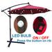 10 ft Outdoor Patio Umbrella Solar Powered LED Lighted Sun Shade Market Waterproof 8 Ribs Umbrella with Crank and Cross Base