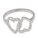 Love Begets Love,'Sterling Silver Cocktail Ring with Heart Motif'