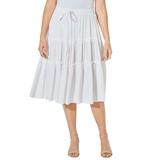 Plus Size Women's Tiered Midi Skirt by Catherines in White (Size 4X)