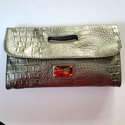 Nine West Dresses | Clutch Snakeskin By Nine West | Color: Gray/Silver | Size: 00