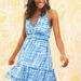 Lilly Pulitzer Dresses | Lilly Pulitzer Cailee Halter Dlblue Gingham Feelin Beachy Ruffle Dress. Small | Color: Blue | Size: S