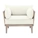 Bernhardt Catalonia Patio Chair w/ Cushions Wood/Metal in White, Size 26.0 H x 38.0 W x 31.5 D in | Wayfair O1502_6031-002