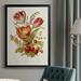 Red Barrel Studio® Antique Floral Bouquet IV Premium Framed Canvas - Ready To Hang Canvas in Black/Indigo/Pink | 24.5 H x 18.5 W x 1 D in | Wayfair