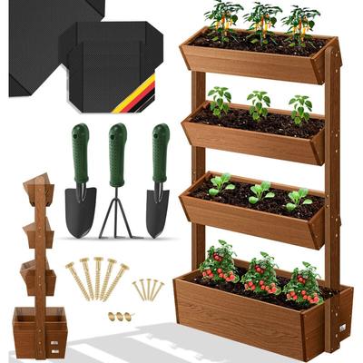 Hochbeet mit Etagen Premium Blumenkasten Blumentreppe Pflanztreppe - Gemüsebeet Kräuterbeet Image