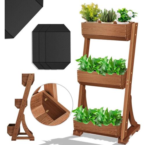 Kesser – Hochbeet mit Etagen Premium Blumenkasten Blumentreppe Pflanztreppe – Gemüsebeet