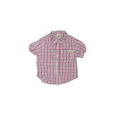 Hoonana Short Sleeve Button Down Shirt: Pink Plaid Tops - Size 12 Month