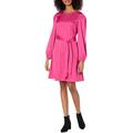 The Drop Damen @shopdandy Seidiges Stretch-Kleid mit Gürtel, Pink, 5XL Große Größen