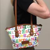 Dooney & Bourke Bags | Dooney & Bourke Stephanie Multi-Color Doodle Tote Shoulder Bag | Color: Green/Pink | Size: Os