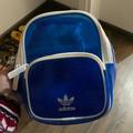 Adidas Bags | Gently Used Blue Pvc Adidas Mini Backpack | Color: Blue/White | Size: Os