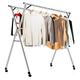 COSTWAY Folding Clothes Drying Rack, Rolling Stainless Steel Clothes Airer Laundry Dryer Hanger with 20 Windproof Hooks, Free Installed Space Saving Retractable Garment Rack, 111-152cm (X-Shaped)