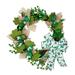 Northlight Seasonal Burlap Bows & Shamrocks St. Patrick's Day Wreath 24-Inch Unlit Burlap/Deco Mesh in Green | 24 H x 24 W x 5 D in | Wayfair